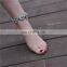 Retro Luxury Beach Foot Decorative Blue Rhinestone Flower Ankle Bracelet Anklet