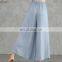 Women Cotton pants sky blue Wide leg high waist pants for women