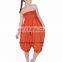 Wholesale Yoga Jumpsuit Aladdin Gypsy Orange Solid Dance Harem Pant