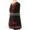 Latest Fashion Blouse Design High Neck Geometric Printed Patchwork Tunic Top