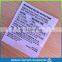 Hot sale washing symbols printed clothing labels for clothing