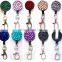 retractable key chain plastic bling rhinestone badge reels punching card wintape supplier