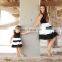 Family matching black white striped patchwork dresses kids parent child outfits Mother and Daughter  (this link for MOM)