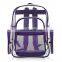 Clear Transparent PVC School  bag Backpack Outdoor clear Backpack with Black Trim
