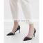 Ladies latest fashion handmade ankle wrap heels snake print pointed toe sandals shoes