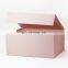 Luxury rigid pink cardboard foldable flat magnetic closure retail products big gift boxes