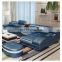 Living room sofas L sectional couch modular furniture l shaped blue sofa set
