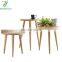 Round Solid Rubber Wood Table Small Side Table Dining Coffee Poker Table for Living Room