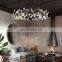 Modern Circle Pendant Light Creative Leaf Branch Ceiling Pendant Lamp Indoor Firefly Hanging Lights For Living Dinning Room