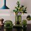 2021 hot-selling tall crystal vase modern wine cabinet dining table green vases glass for home decor