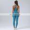 New Style Sexy Half Zip Racerback Sports Gym Bra Scrunch Butt Drawstring Leggings Yoga Suir Set Workout Wear Clothes For Women