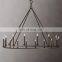 Modern English Openwork round Metal Candle Sleeves LED Chandeliers for Home Office Living Room Restaurant Lighting Decoration