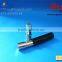 Black round lipstick tube with mirror, metal shiny gold lip balm tube with big cover