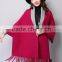 New spring women's double hair coat knitting wool cloak Cape fringed bat sleeve sweater coat