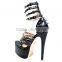 Super high heel sandals summer ankle strap shoes 2015 top quality spike high heel sandals women 3 colors