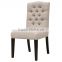 French Vintage Design Linen Upholstered Oak Dining Chair