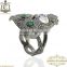 OWL Diamond Ring, 925 Sterling Silver Pave Diamond Ring, Gemstone Diamond Ring, Stylish Diamond Owl Ring, Diamond Studded Ring