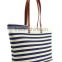 Wholesale High Quality fashion simple woman stripe canvas tote bag