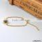 Delicate Gold Chain Oval Glass Bracelet