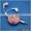 2016 Best Price Customized Retractable in-ear Earphones with Mic