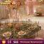 indoor glass top dining square wedding banquet table with crystal