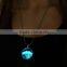 Unique Luminous pendant cat with Christmas hat photo crystal necklace