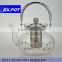 new style eco-friendly clear heat-resistant tea glass pot with filter and handle