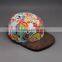 WHOLESALE SUEDE FLAT BRIM FLORAL 5 PANEL HATS CUSTOM