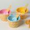 food safe Plastic Ice Cream Bowl with Spoon plastic Dish,custom plastic dishes platesice cream bowl and spoon set