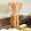 cute Set Of 6 Bamboo Cooking Utensil With Holder Baking bamboo Kitchen Tools