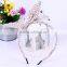 New fabric printing hair clasp bunny ear hair accessory for girls headwear