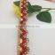 garment decoration tinsel red and gold lace trims with sequins