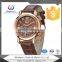 Luxury stainless steel with hight quality genuine leather automatic watch