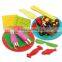 color kids dough play toys set for DIY Big Mac hamburger toys tool set