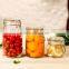 0.5L 0.7L Recycled airtight Round shape glass jar with metal clip top lid for kitchen and food