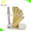 Red handle classic royal kitchen knife set with butterfly acrylic stand