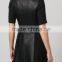 womens leather coat - black