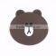 Cartoon Character Soft Rubber Roller Custom Coaster Promotional PVC Soft Textile Cup mat
