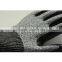 NMSAFETY CE EN388 4343 black smooth nitrile on palm HPPE glove cut level 3 cut resistant glove anti-cut safety working glove