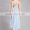 new design self-tie square neckline cami straps dresses women summer Pom Pom Dress