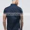 Guangzhou High Quality Custom Short Sleeve Point Collar Mens 54% Cotton 46% Polyester Slim Fit Casual Navy Solid Shirts