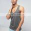 2017 Cheapest Wholesale High Quality Summer Custom Grey Gym Wear Comfortable Cotton Spandex Casual Men's Sport Tank Tops