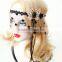 Masquerade costume exaggerated veil,bar pole dancing masks,black tassel half face mask for party