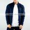 Navy Blue Premium Track Jacket Lightweight Nylon Spandex Raglan Long Sleeve Jacket Gym Fitted Full Zipper Jackets Men