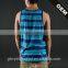 100% cotton stripe gym tank top men