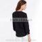 2015 new collection blouse 100% polyester dissymmetry front lady blouse