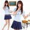2015 fashion nylon school girl costume pleated skirt