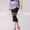 Ladies Open-air Spring/autumn Slim Fit Fake Two-piece 3/4 Quick-dry Purple Mesh Running/yoga Sports Pants
