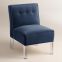 Modern Velvet Upholstered Chair With Acrylic Legs European Style Sofa