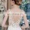 ED Fashion V Neck See Through Back Beaded Appliqued Long Chiffon Wedding Dress